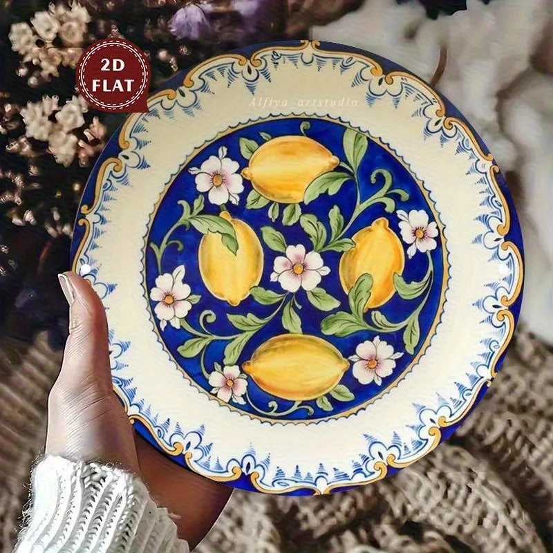 CIFBUY Vintage Lemon Floral Aluminum Wall Art Waterproof Metal Plaque Farmhouse Decor Indoor Outdoor Home Party Wedding Gift