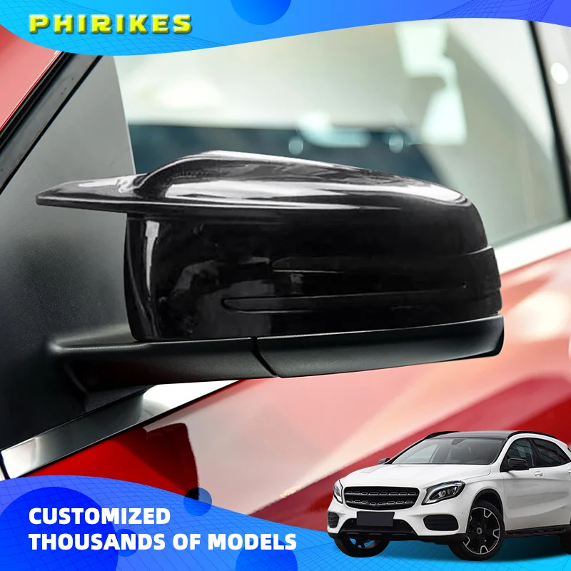 Black Side Mirror Cap Covers Replace For Mercedes Benz W176 W246 W212 W204 C117 X156 X204 W221 C218 A B C E S CLA GLA GLK Class
