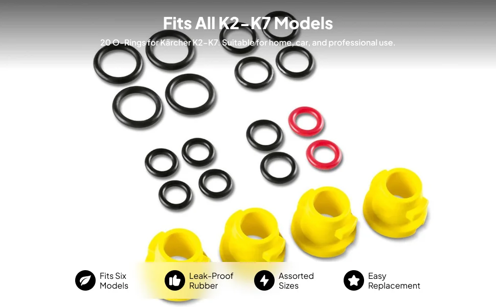 Pressure Washer Sealing Accessory Lance Kit Hose Nozzle Rings for High Pressure Cleaner K2 K3 K4 K5 K6 K7 2.640-729.0