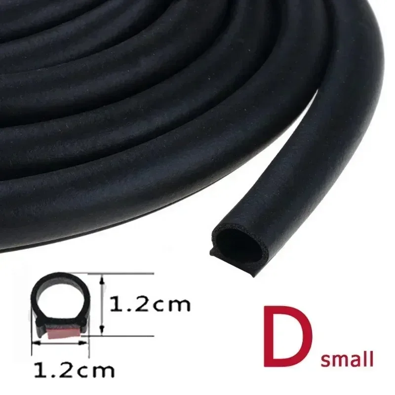 D Shape Type Rubber Car Door Seal Strip Noise Insulation Anti-Dust Soundproof Car Seal Strong Adhesive Door Gap Sealing Sticker