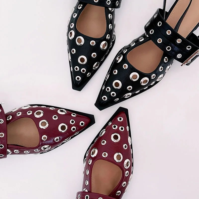 Big Size Female Pointed Toe Footwear Women Flats With Sandals Shoes 2025 Fashion Shallow Slingbacks Ladies Flats Sandals Shoes