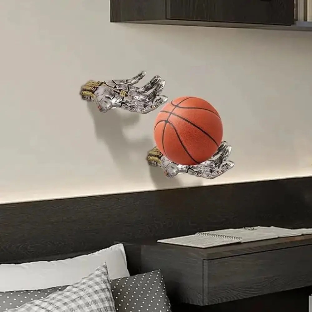 

Model Resin Basketball Storage Rack Wall Mounted Handmade Wall Hanging Decoration Creative Art Basketball Stand Gift