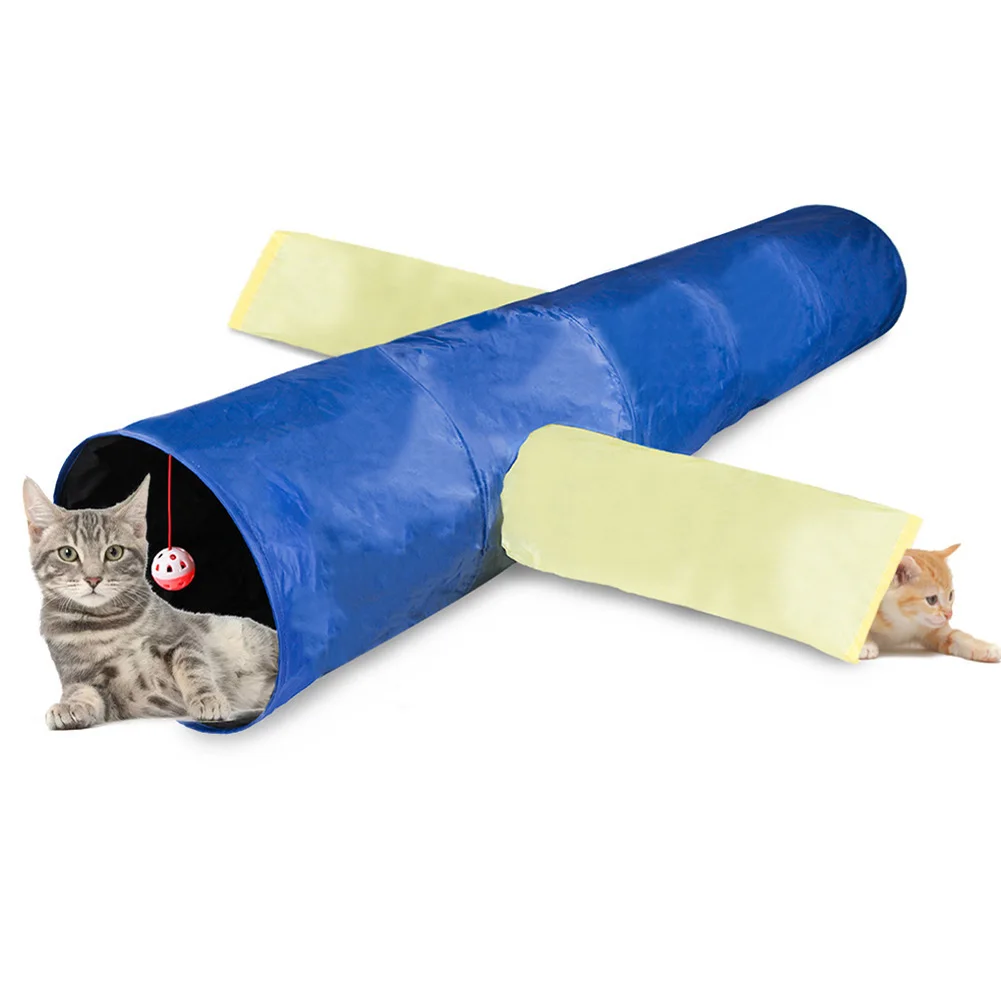 

Pet Cat Tunnel Tube Toys 3 Way Collapsible Play Interactive Toy For Indoor Cats Small Animal Sound Paper Maze Cat Toy For Kitten