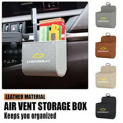 Car Air Outlet Leather Storage Bag Glasses Phone Organizer Box Sundries Bag For Chevrolet Cruze Captiva Sonic Spark Onix Aveo