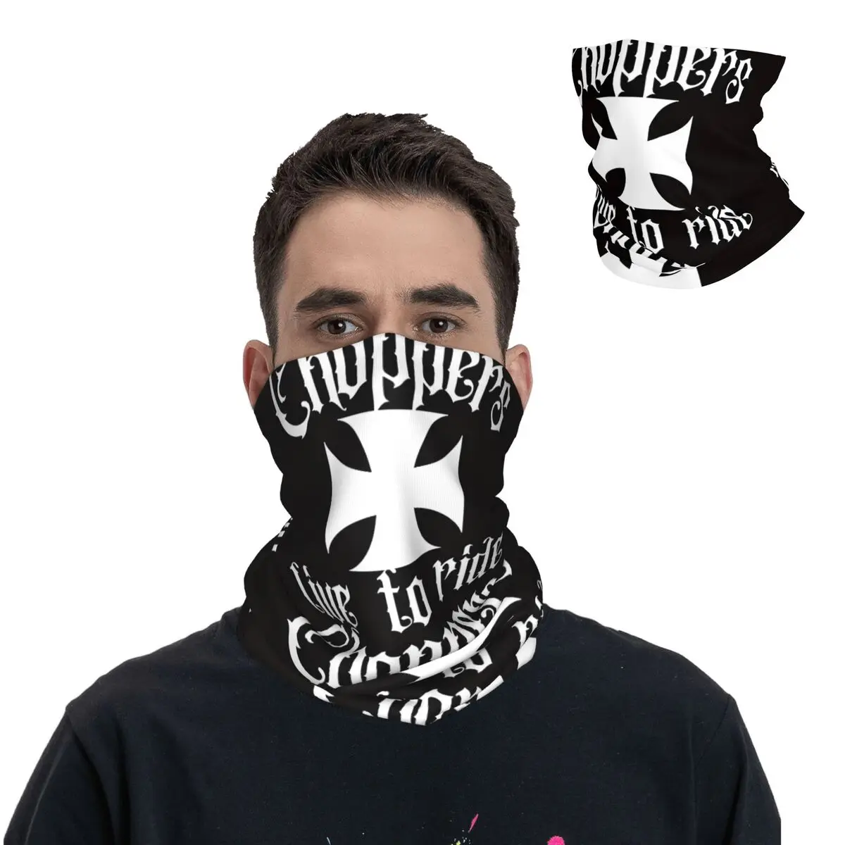 LOGO Motocross Bandana Neck Cover Printed West Coast Choppers Wrap Scarf Multi-use Cycling Riding Unisex Adult All Season