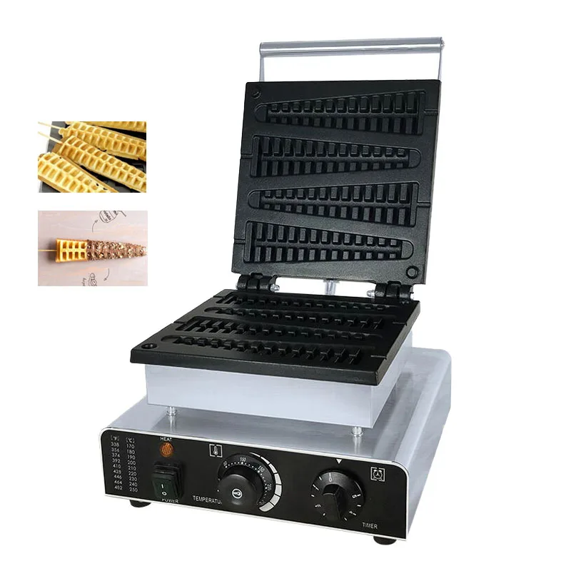 Commercial Electric Pine Shaped Waffle Maker 4Pcs Lolly Stick Waffle Maker Iron Muffin Waffle Machine Waffle Maker Machine
