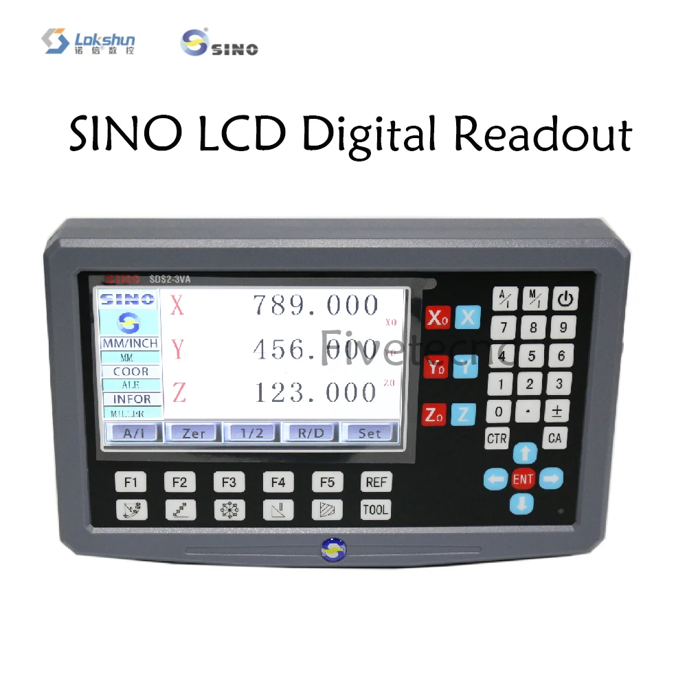 EU Sino Big LCD DRO Digital Readout and Linear Scale 3pcs 120-1020mm Encoder 5Micron for Milling Lathe Grinder Cutting Machine