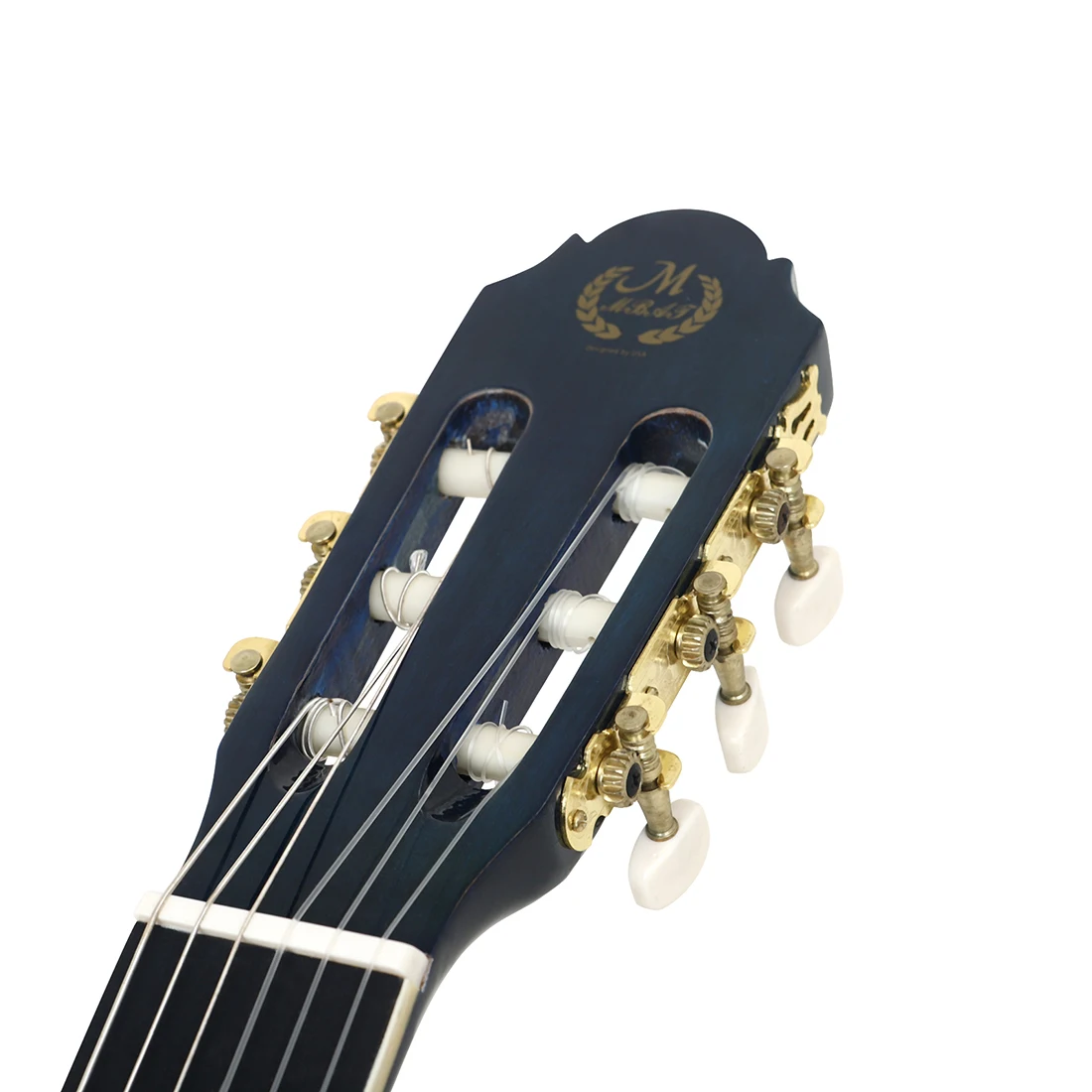 M MBAT 39 Zoll 19 Bünde klassische Gitarre, hornlose Fichtendecke, Tigerstreifen, Nylonsaiten, klassische Gitarrensaiteninstrumente