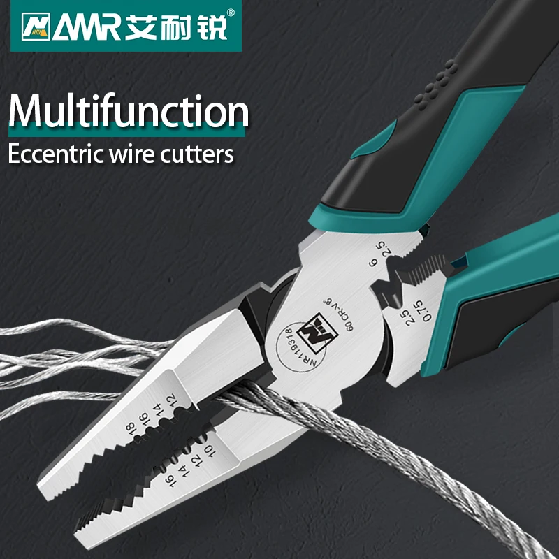 AMR 8 Inch Wire Stripper Tool 4-in-1 Wire Strippers Wire Cutter Stripping Tool for Electric Cable Stripping Cutting and Crimping