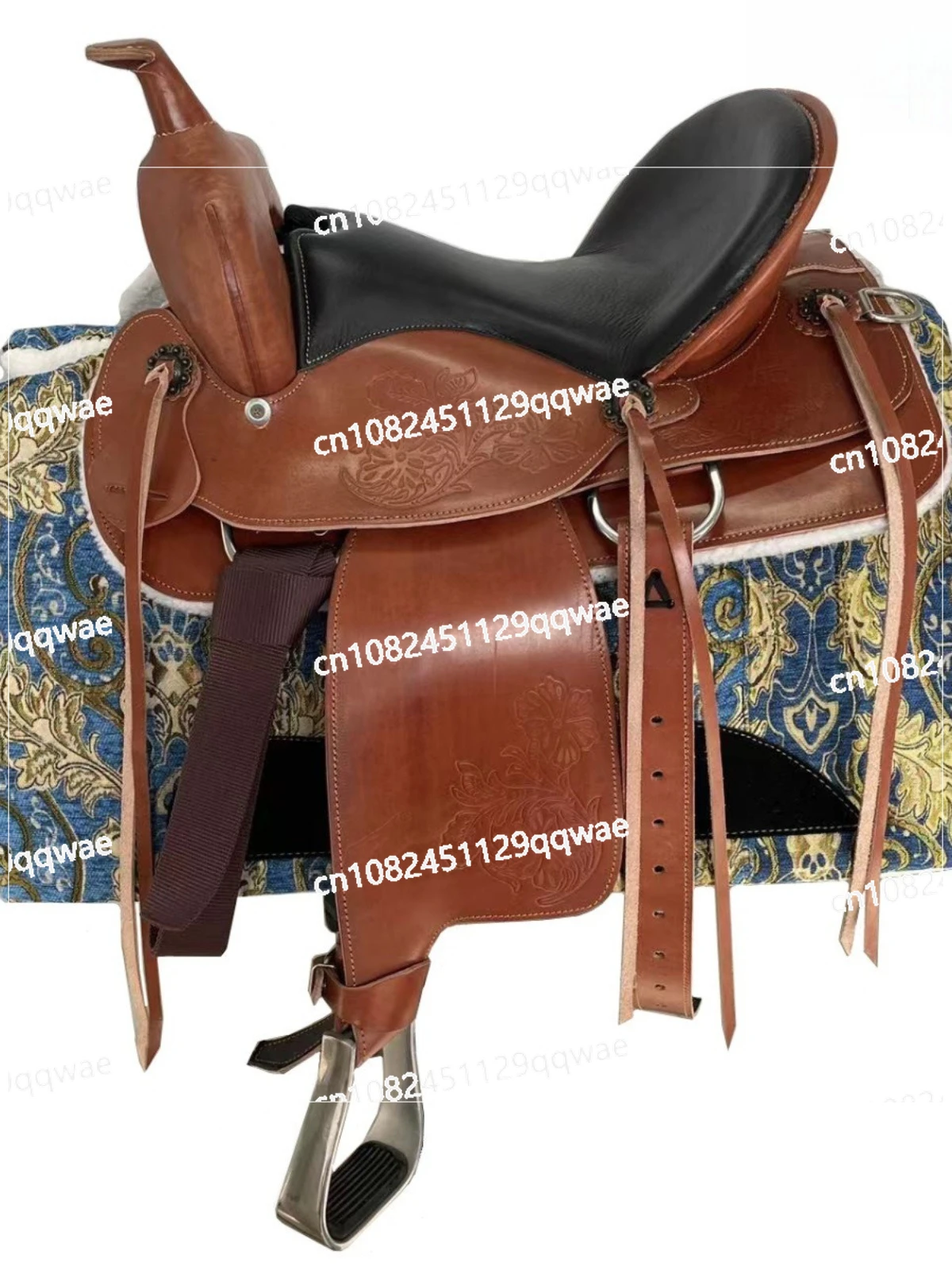 

Western Saddle Riding Supplies Western Saddle Essence Riding Supplies Horse Harness Pure Cowhide Knight Full Set of Equipment