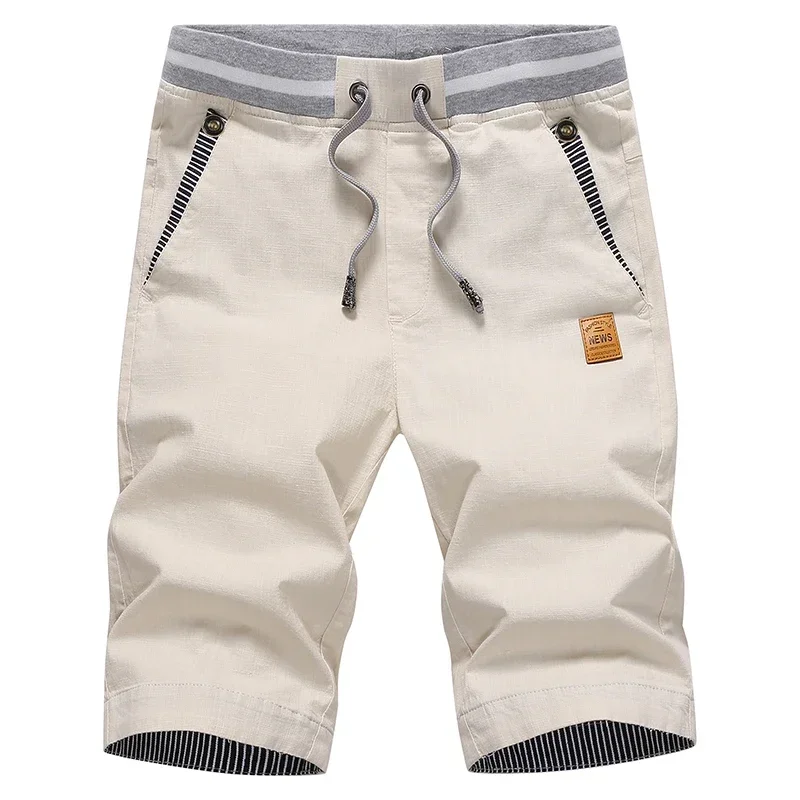 Short Bermuda Beach Short Plus Size 4XL joggers Male Hot linen mens shorts Newest Summer Casual Shorts Men Cotton Fashion Men