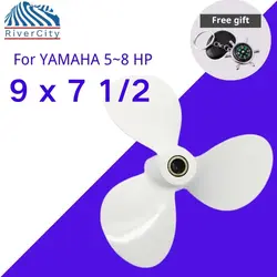 For Yamaha 5 6 8 f6 f8 f9 Outboard Propeller 9x7 1/2 Boat Motor Aluminum Alloy Screw Ship Marine Engine 3 Blade Pin Drive Spline