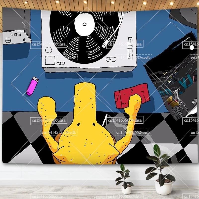 Pósteres de la portada del álbum Quasimoto The Unseen, tapicería divertida con memes de DJ, tapicería para colgar en la pared, tapicerías de Hip Pop, tapicerías estéticas para decoración de habitación