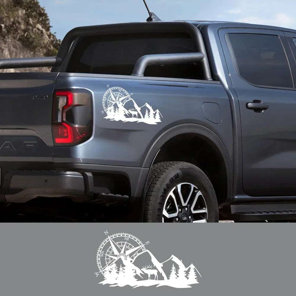 Car Sticker For Toyota Hilux Isuzu Dmax Dodge Ram Ford F150 Mitsubishi L200 Truck Graphics Mountain Compass Pickup Decor Decals