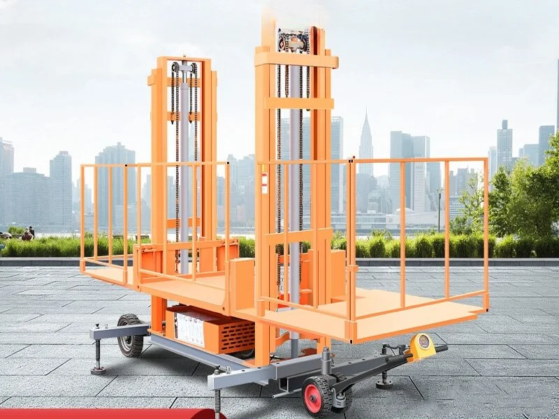 Mobile masonry wall plastering electric lift