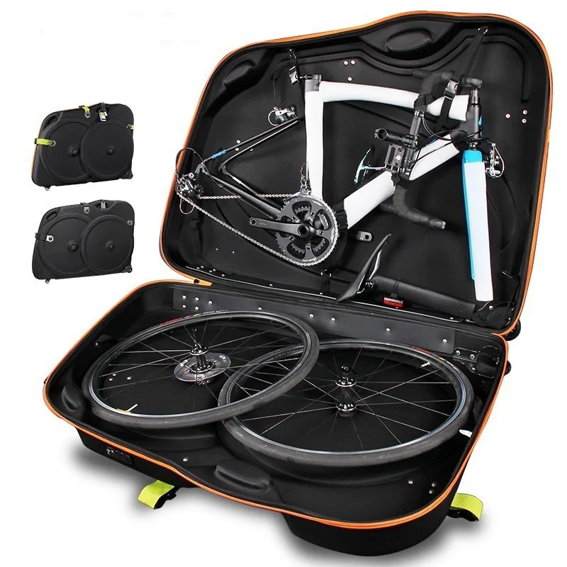 

Hard shell bicycle loading box, road car iron three car mountain bike packing car bag universal wheel check box