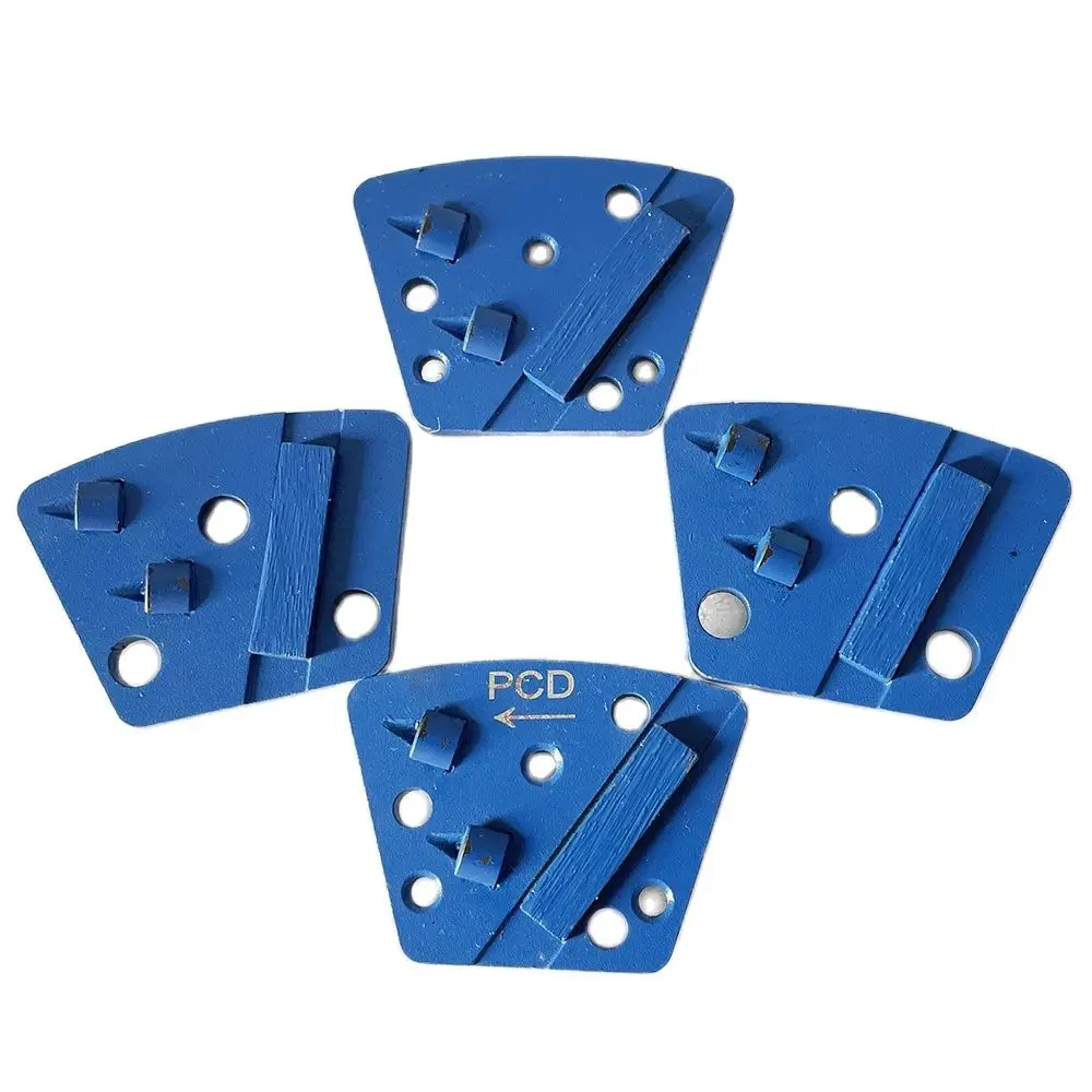 

6Pcs Trapezoid PCD Metal Pad Diamond Grinding Block For Grinding Marble Stone Concrete Floor And Polishing Terrazzo Floor