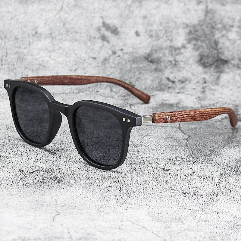 New Men Vintage Wooden Frame Sunglasses Classic Design Square UV400 Sun Glasses Coating Lens Driving Eyewear for Male Women