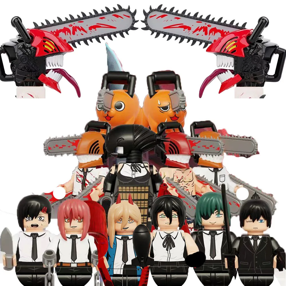 KT1067 Anime Chainsaw Man blocks Toy Mini Denji Action Figure Building Bricks Toys Gift