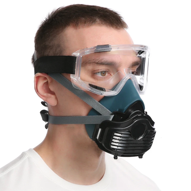 Maschera filtrante antipolvere in Silicone adatta per vernice Spray decorazione della casa respiratore antipolvere con filtro autoadescante maschera