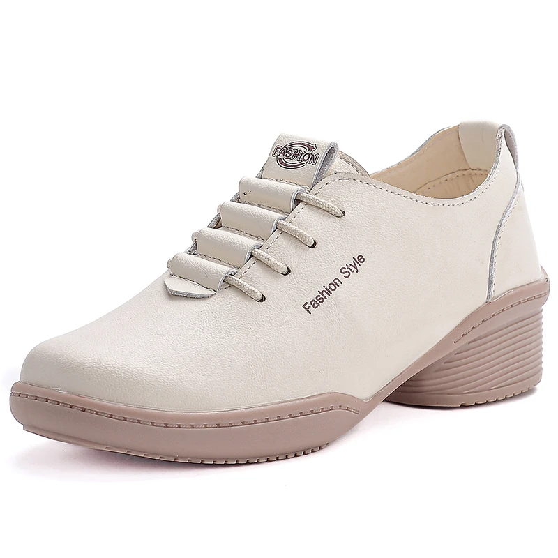 

Высококачественные женские лоферы из 100% воловьей кожи, Нескользящая женская обувь большого размера, модные повседневные женские кроссовки на толстой подошве