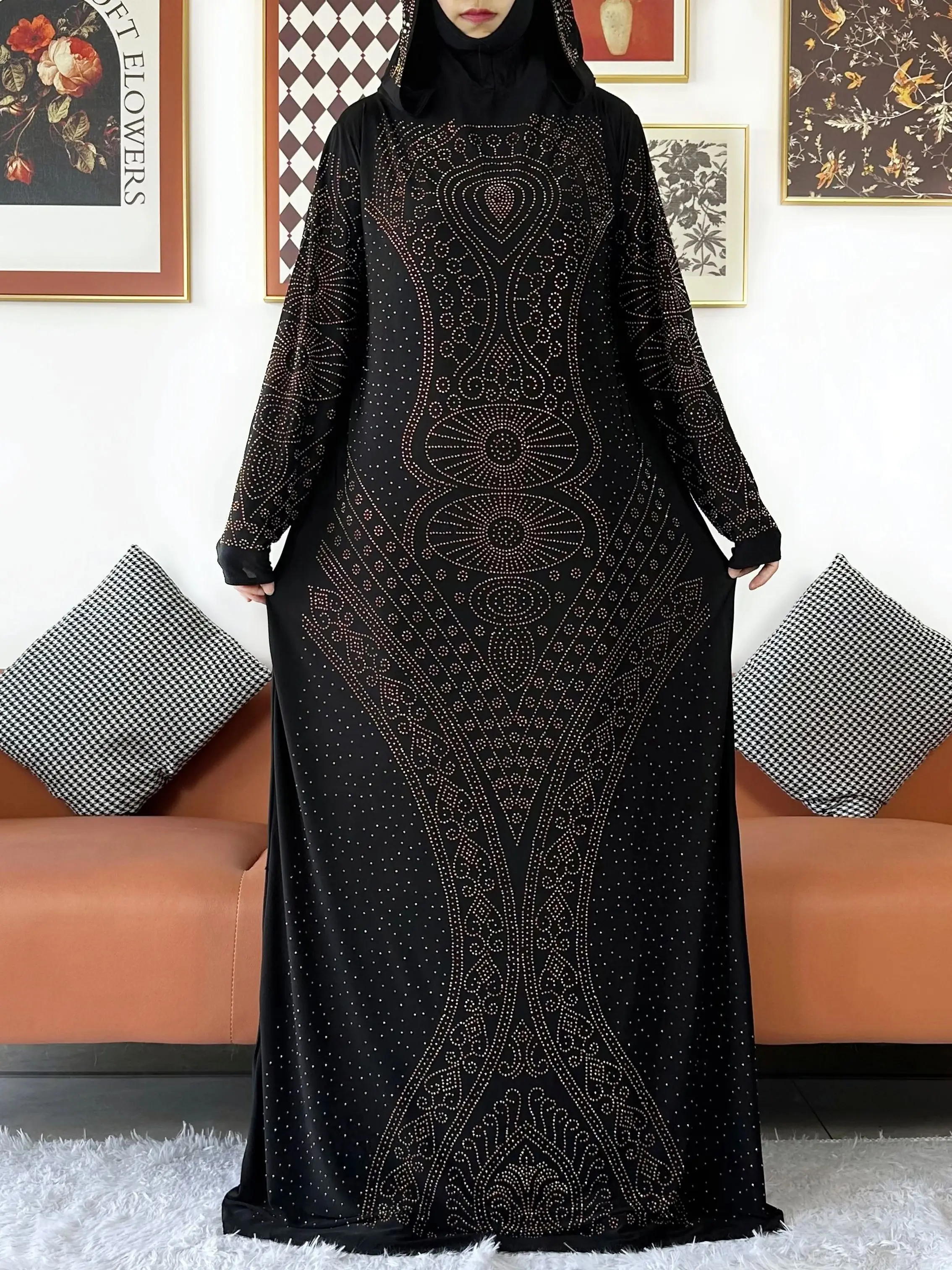 Moslim Dame Gebed Kaftan Capuchon Jurk Kalkoen-Afrikaanse Maxi Gewaad Met Hijab Dubai Arab Abaya Islam Kleding Ramadan Hoed Joint