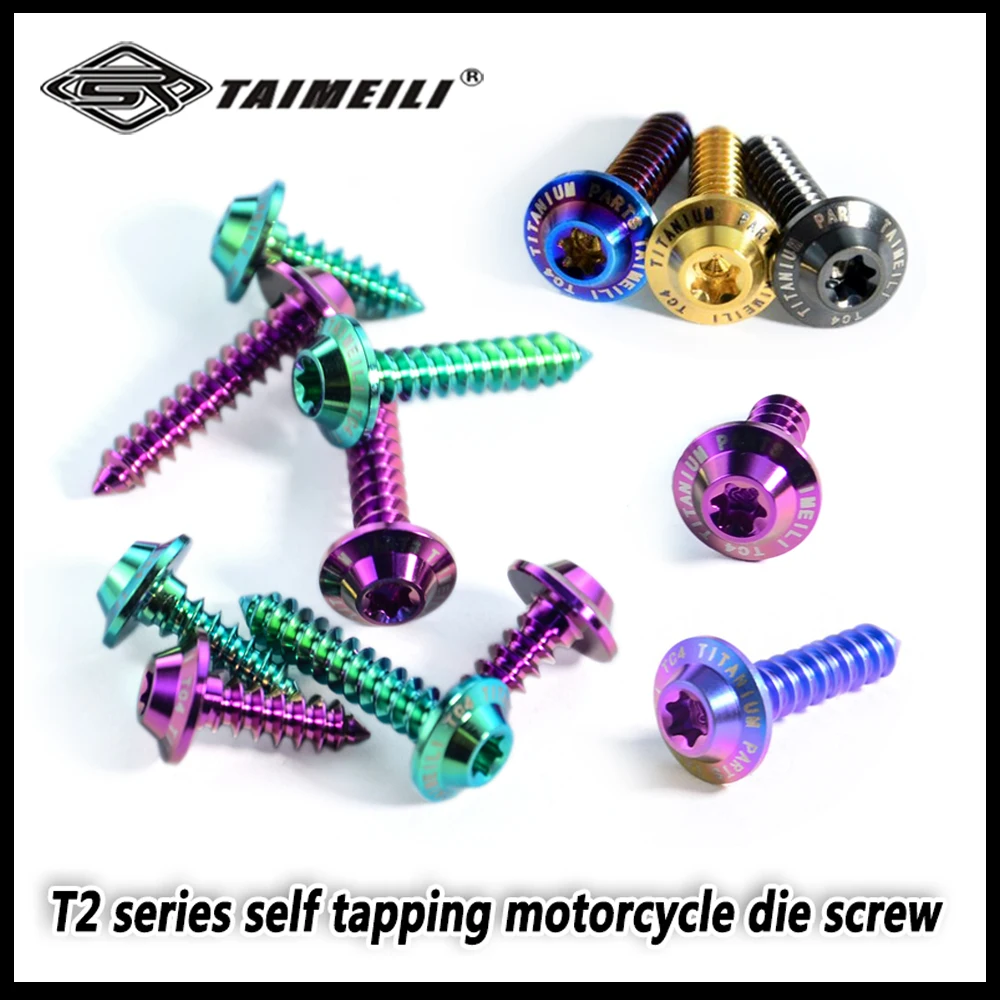 TAIMEILI Titanium bolt T2 Series Self tapping Motorcycle Die Screw M4/M5M6x12/15/20/25/30/35mm