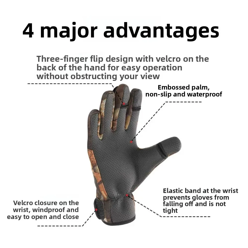 Winter Warm Gloves Bicycle Outdoor Sports Anti Slip Cycling Electric Bike Fishing Windproof Thermal Touchscreen Cold Weather