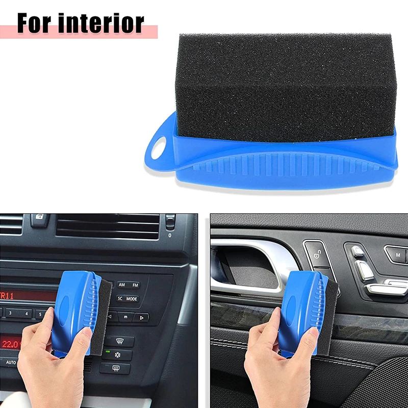 Car Wheel Polishing Waxing Sponge Brush With Cover ABS Washing Cleaning Tire Contour Dressing Applicator Pads detailing tools