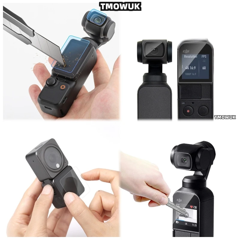 

For DJI Pocket 1 2 Osmo Pocket 3 Action 2 4 Pro - Lightweight Tempered Glass Screen Protector With Lens Guard