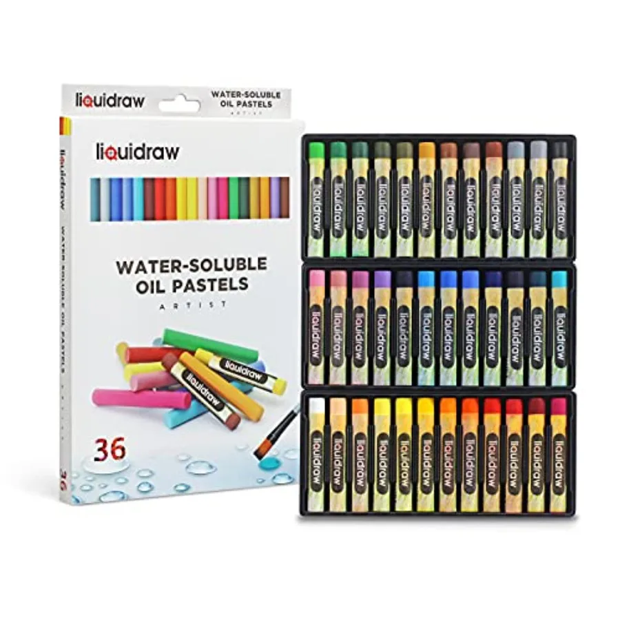 

Soft Oil Pastels - 36 Pack Professional Quality Watercolor Water Soluble and Ideal for Drawing Coloring and Blending Perfect fo