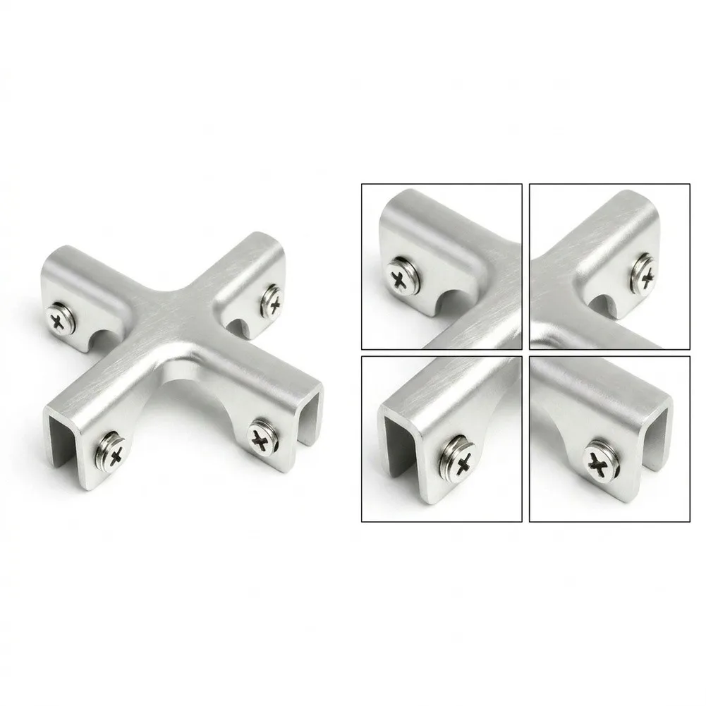 Type Aluminum Glass Bracket for Panel Joint Stability in Glass Wall Systems Plant Shelves and Modular Interior Structures