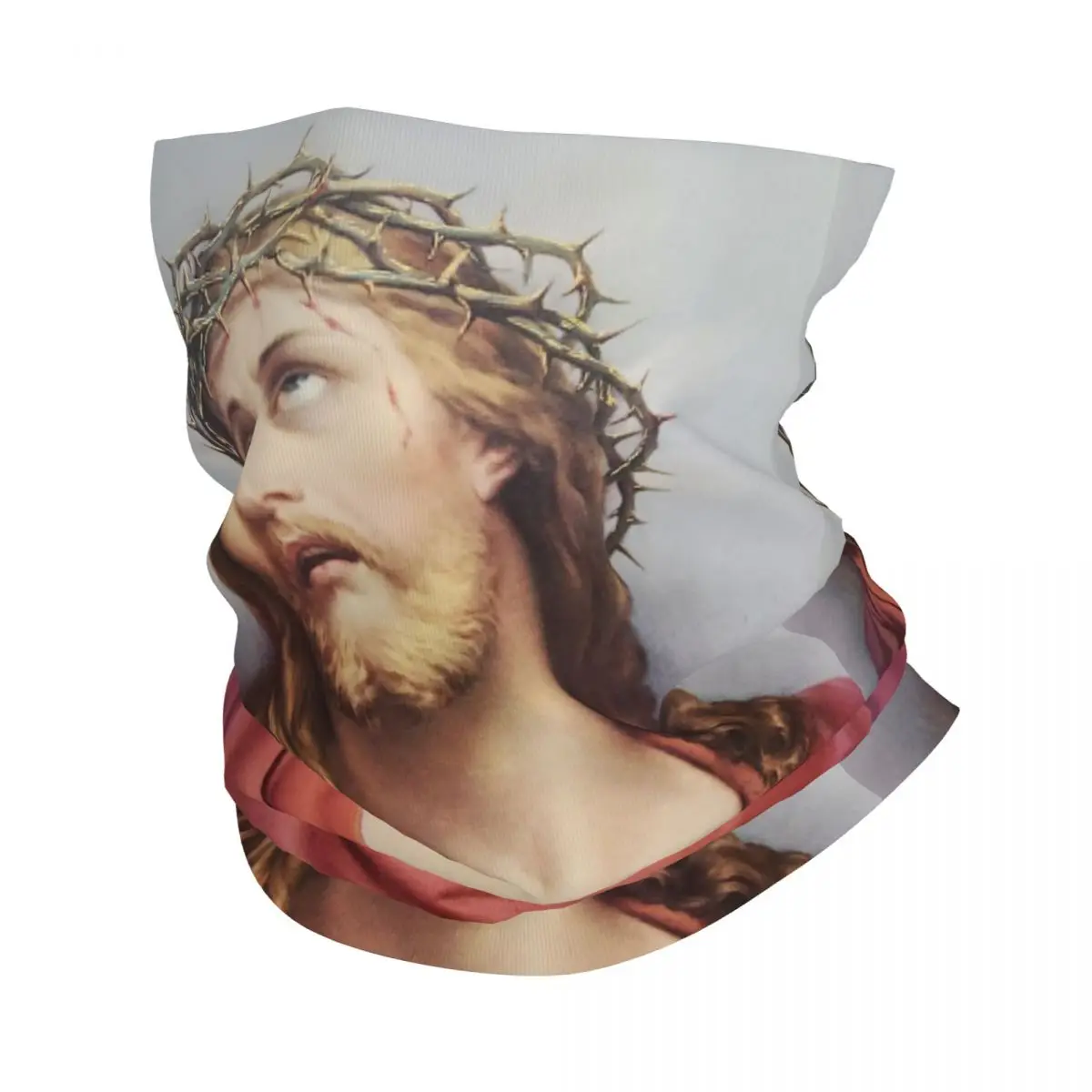 Jesus Christ Crown Of Thorns Merch Bandana Neck Cover Christian Catholic Art Face Scarf Outdoor Sports Balaclavas Breathable