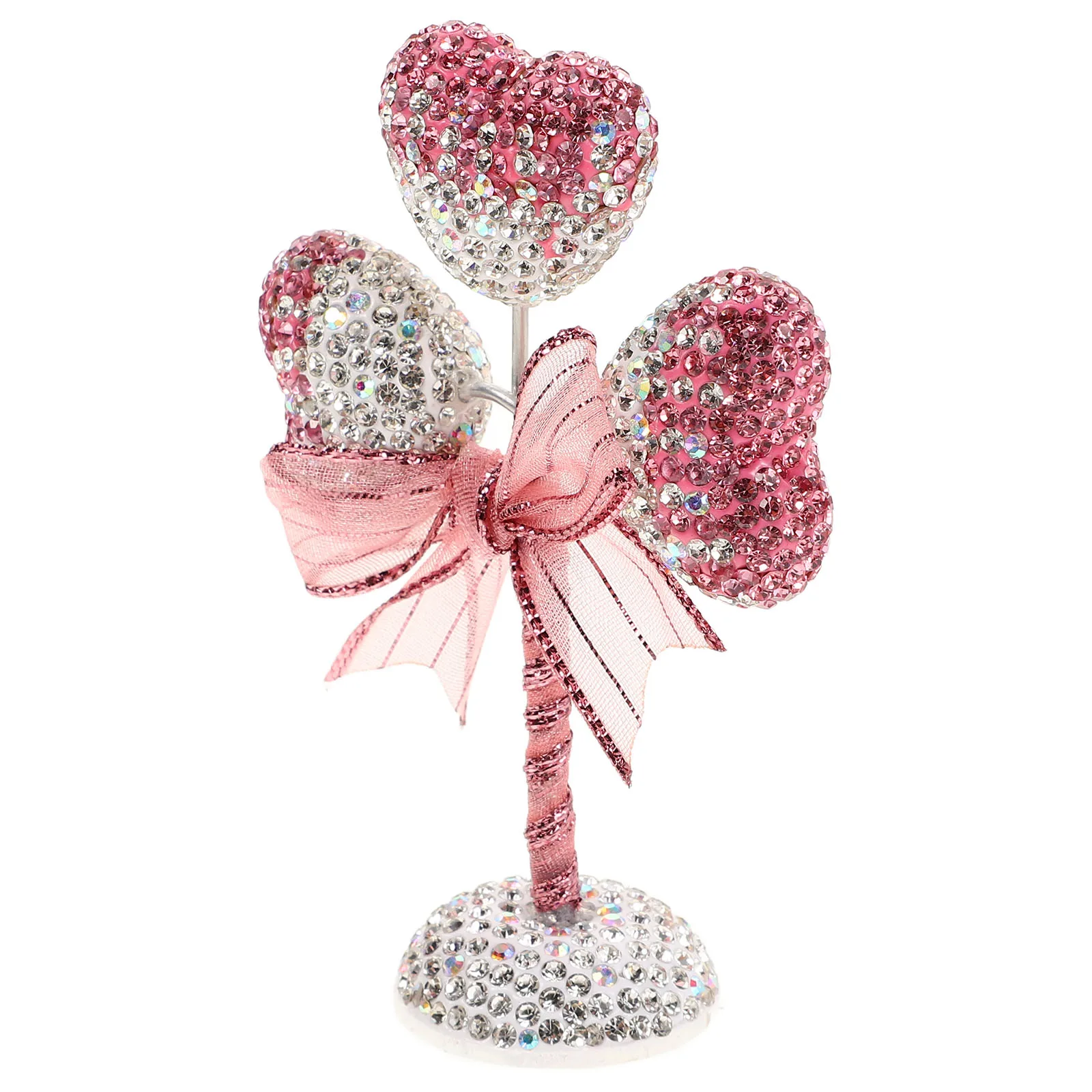 

Shaped Balloon Car Ornaments Rhinestone Dashboard Decor Heart Car Interior Accessory Bling Cars Heart Decoration