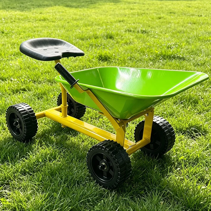 Ride On Sand Dumper for Kids,Outdoor Garden Dump Cart Heavy Duty Steel Sit On Pulling Wagon Play Toy for Boys Girls