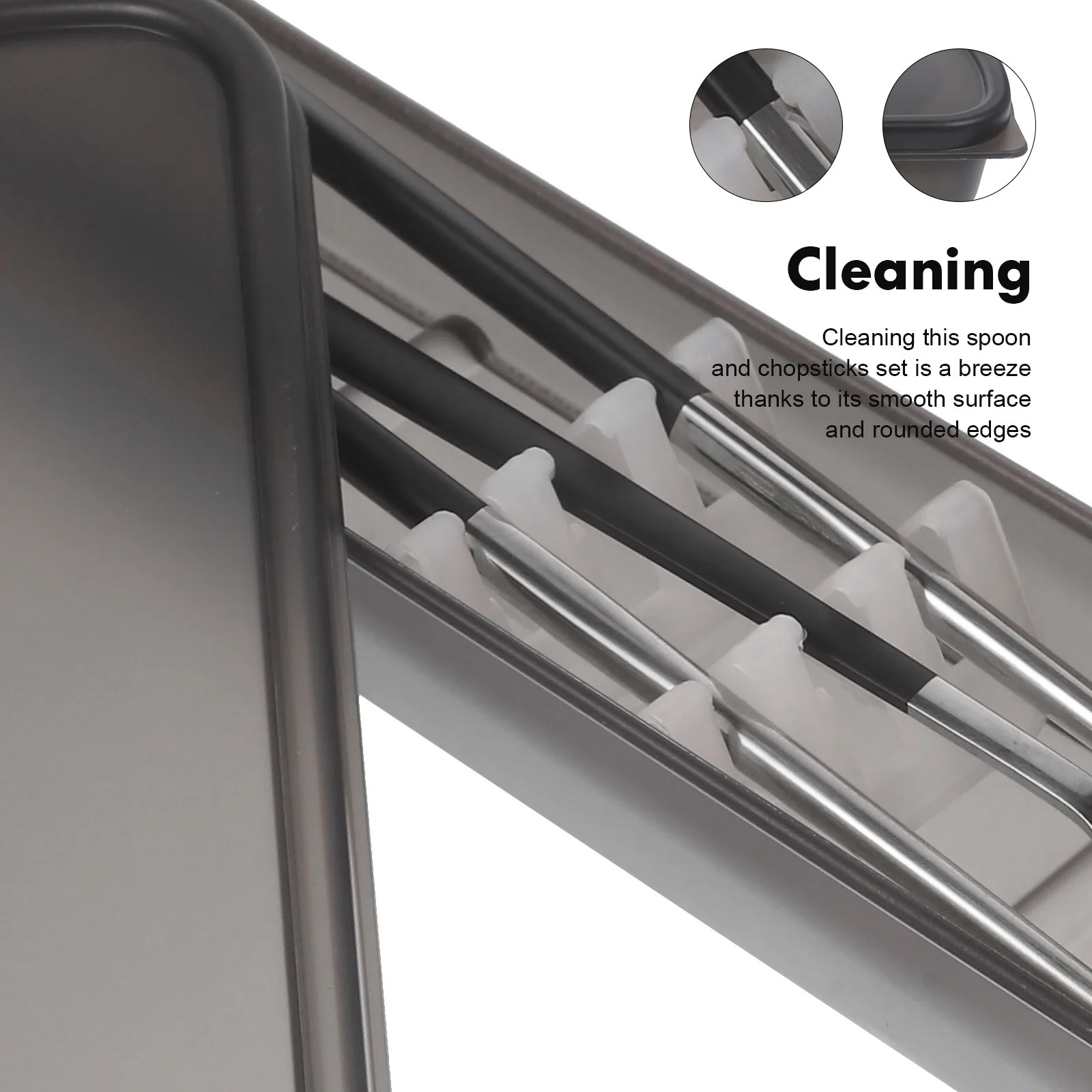 

1Set Stainless Steel Chopstick Spoon Portable Dinner Flatware Kit Travel Tableware Set Dinnerware Set Serving Spoon