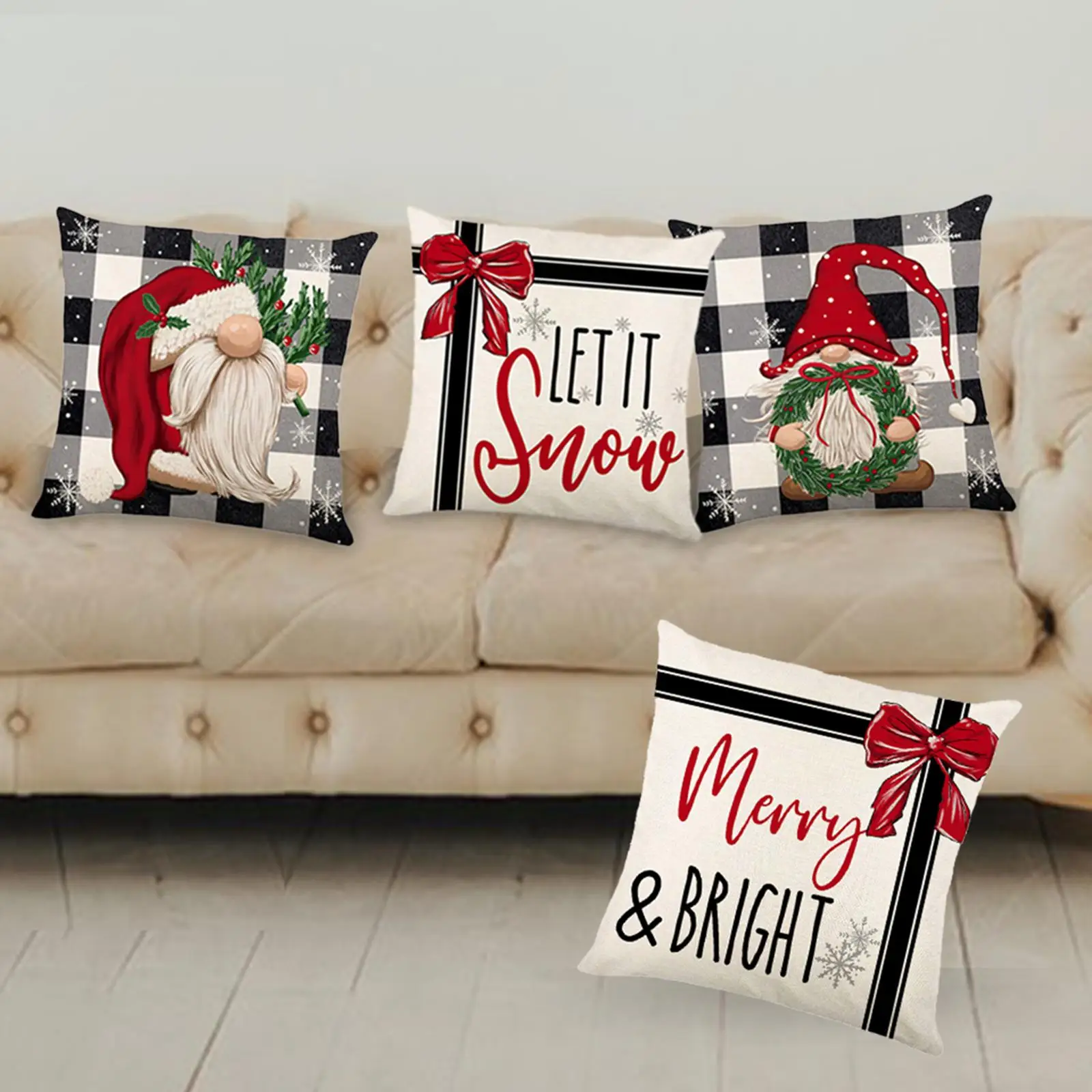 4Pcs Christmas Pillow Covers 18