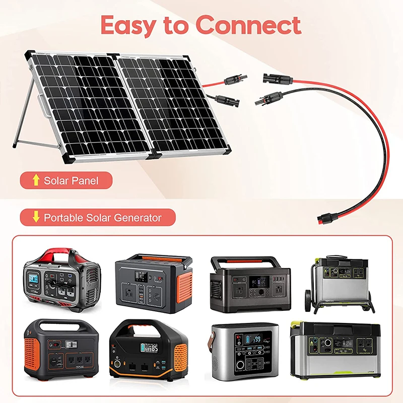 Waterproof Solar Connector to Anderson Charging Cable Compatible for ALLPOWERS Jackery Goal Zero etc. Portable Power Station.