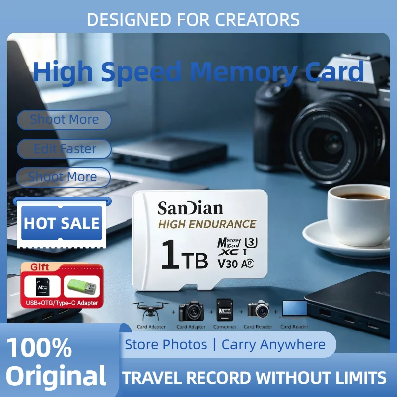 New High Endurance 128GB Micro SD Card V30 C10 100MB s Read 40MB s Write For Dash Cam Car CCTV Home Security 4K Video Pro Core