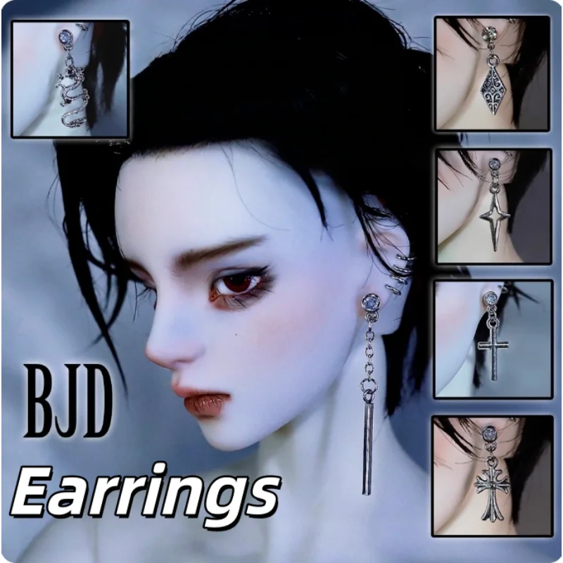 

1/3 1/4 Uncle Size BJD Doll Accessories Punk Cross Earrings Ear Accessories(No Doll and No Ear Clip)