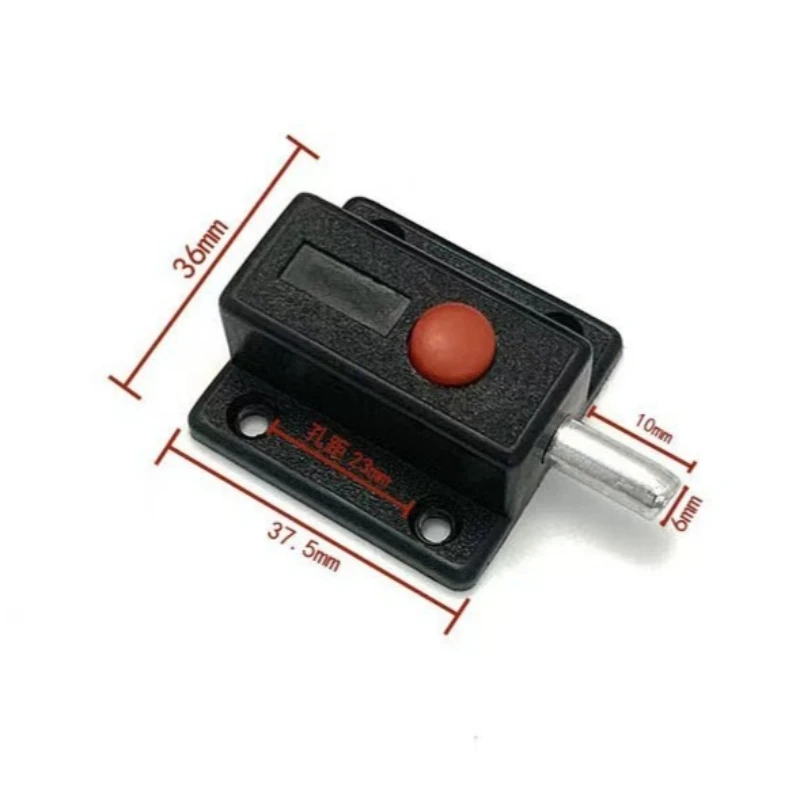 Automatic Plastic Button Spring Latch Triangle Cabinet Window Door Lock Wooden Door Fastener