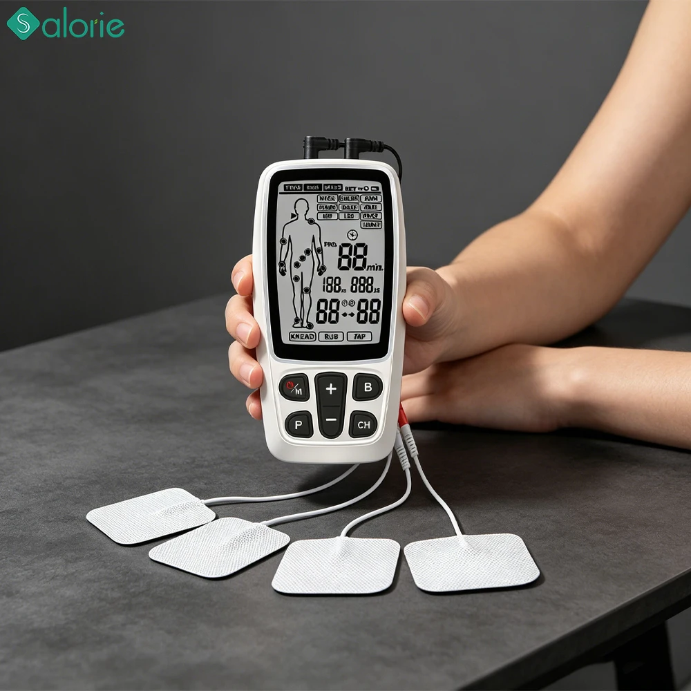 2 Outputs TENS Unit Muscle Stimulator 40 Level EMS Massage Machine Electronic Pulse Massager for Shoulder, Back Pain Relief