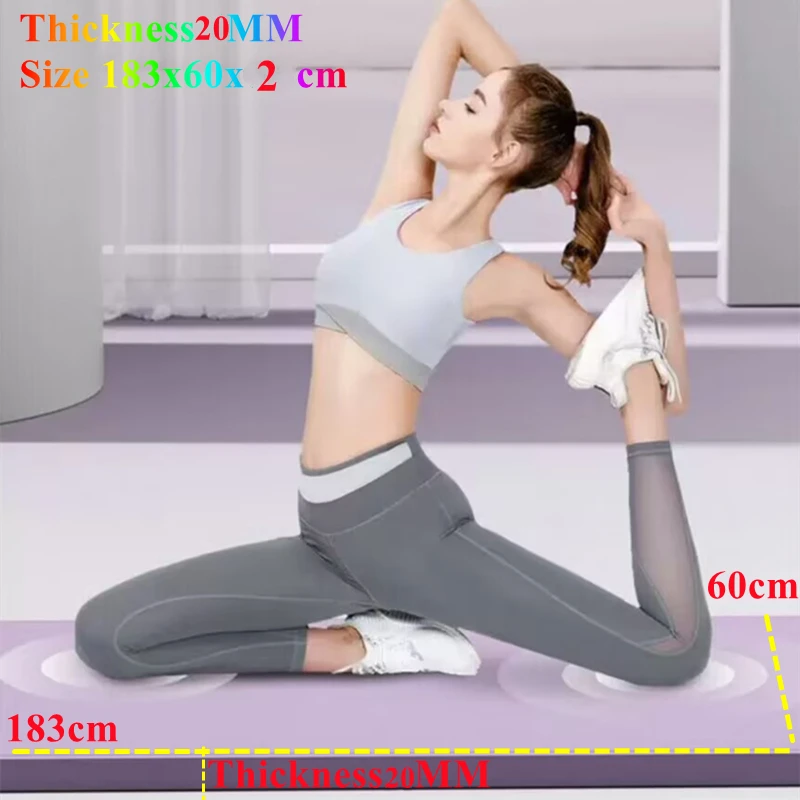 

20mm Thicknes Non Slip Fitness Mat Yoga Cushion 183x60cm Pad for Home Gym Floor Workout Non-slip Yoga Mat Pilates Travel Fitness