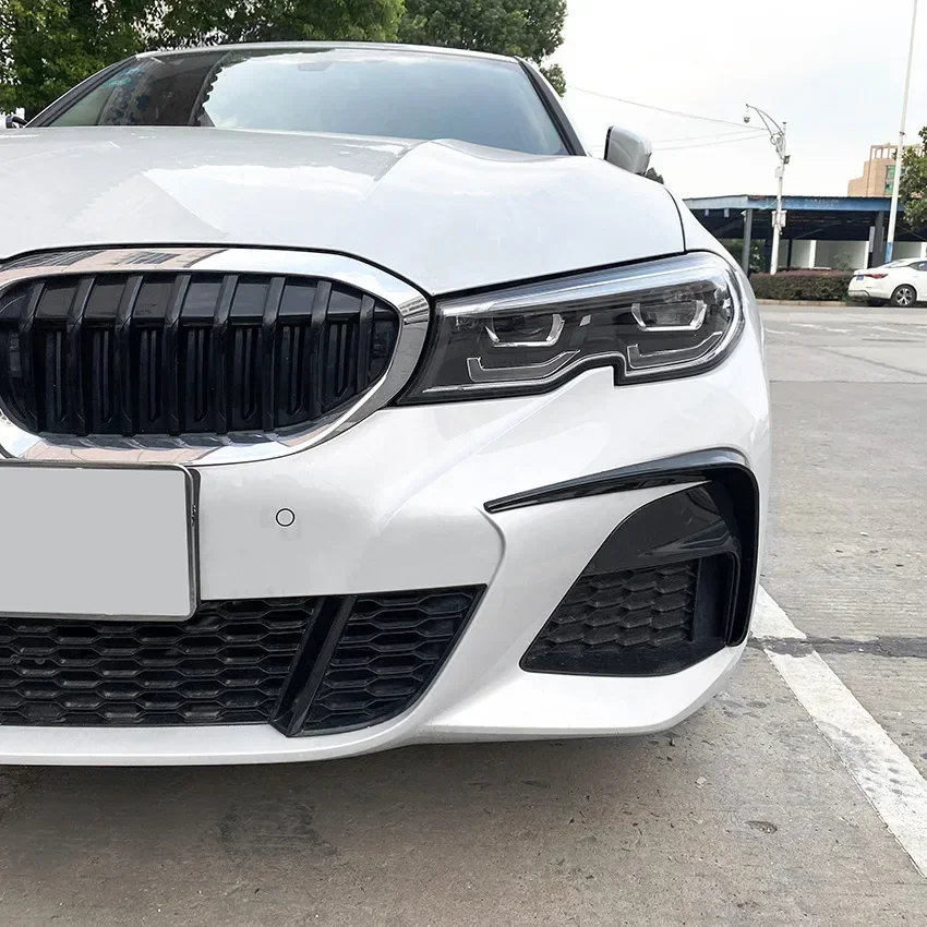 Dla BMW G20 G21 318i 320i 325i 330d 330e M sportowe 2019-2022 przednie Canards spojler zderzaka ramka światła przeciwmgielnego Body Kit czarny