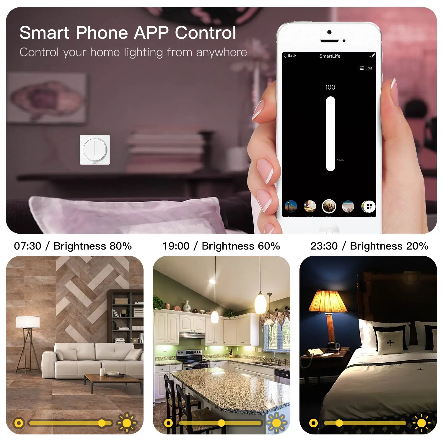 New ZigBee Smart Touch Light Dimmer Switch Smart Life/Tuya APP Remote Control Works with Alexa Google Voice Assistants EU