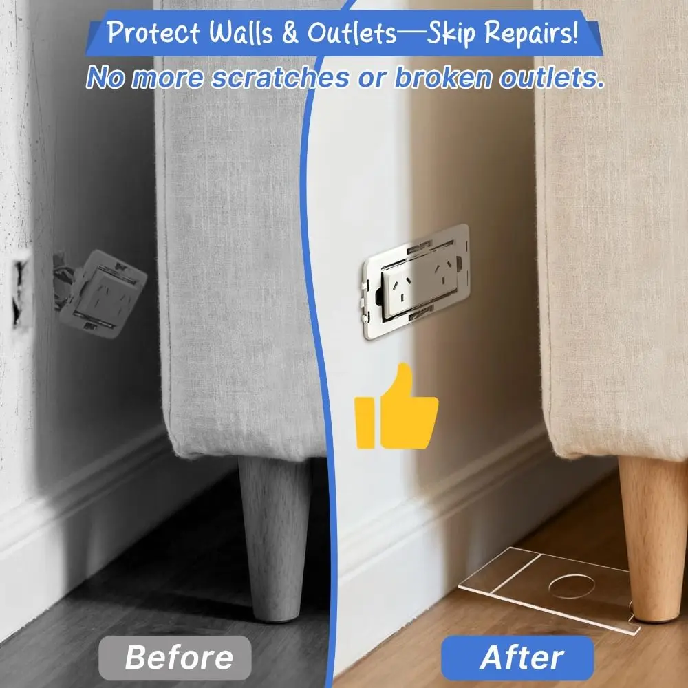 Nueva almohadilla de pared acrílica para muebles, protección para muebles, tapones deslizantes para sofá, espaciador Universal transparente para cabecera del hogar