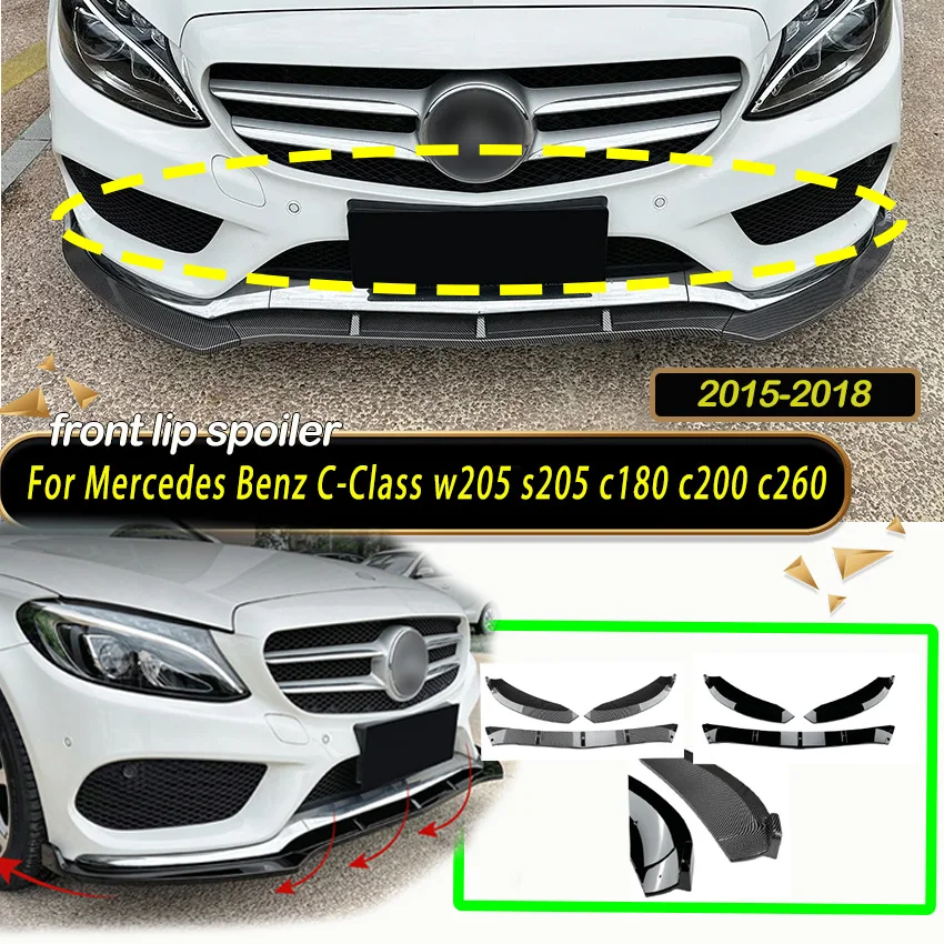 

Front Bumper Lip Spoiler Splitter Diffuser for Mercedes Benz C-Class W205 S205 C180 C200 C260 2015-2018 AMG Body Kit Accessories