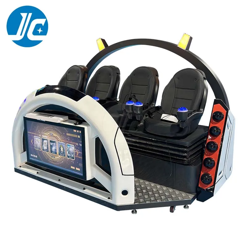 Customized 4 Seat Aluminum Fiberglass Rotation Wind Effect Led Sweep Shooting Button Game Simulator 3 DOF Motion Platform Roller