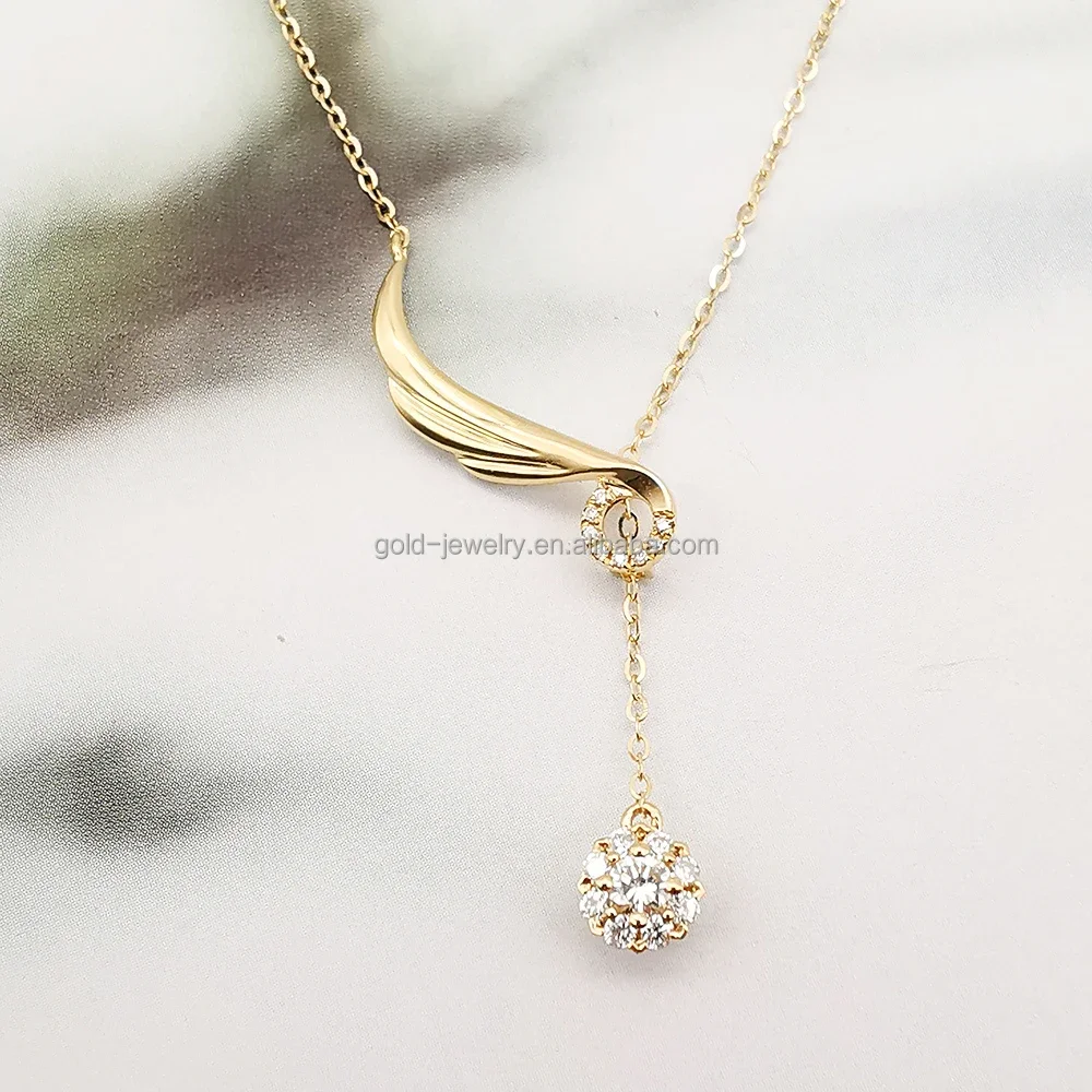 Solid Gold Jewelry 18K Diamond Necklace Gold Jewelry Pawnable 18K Chain Necklace Wholesale