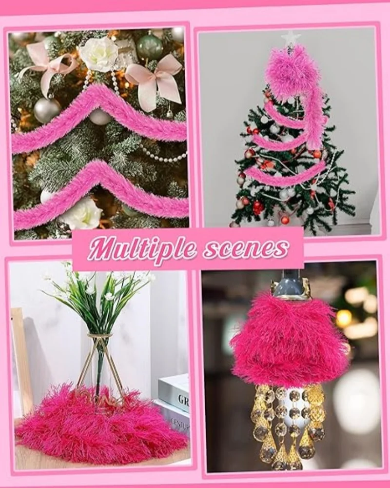 8-24PCS 6.6FT Birthday Feather Boas Artificial Fluffy Boas for Wedding Dancefloor Props Tea Party Supplies